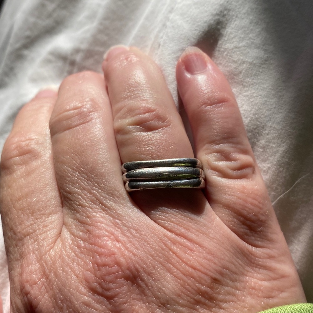 Square silver ring size 7 1/2 vintage
